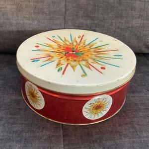 Vintage Christmas Metal Tin